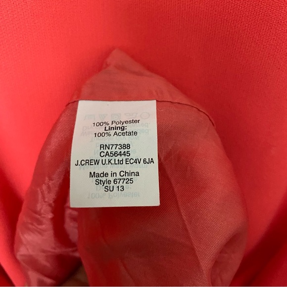 J.Crew Sleeveless Coral Dress Women’s Size 4 Elastic Waist Lined Zip Back - Picture 5 of 6